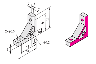 5 Series (groove width 6 mm) - For single row groove - Extruded extra thick bracket: Related images