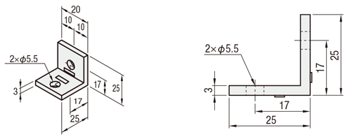 Thin stainless steel 90 degree Brackets with protrusion for 5 Series (groove width 6 mm): Related images