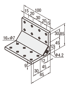 6 Series (groove width 8 mm) - For 3 and 4 row grooves - Extruded thick 90 degree Brackets: Related images