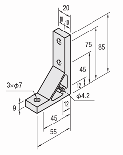 6 Series (groove width 8 mm) - For single row grooves - Extruded unequal legs 90 degree Brackets: Related images