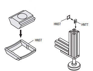 6 Series (groove width 8 mm) Pre-insertion stopper for 30/60 square aluminum frames Related image 1_Example of use