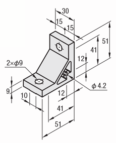 8 Series (10mm Groove Width) - For Single Groove - Thick Extrusion 90 degree Brackets (Right-Angle Processing Type): Related Images