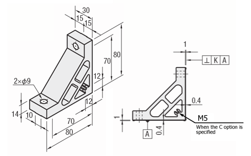 8 series (groove width 10 mm) - for single row groove - extra thick extrusion 90 degree Brackets (right angle processing type): Related images