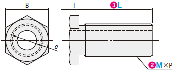 Economic type Adjusting bolt Standard type Dimensional drawing
