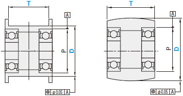 Specifications Drawing of MISUMI Flat-belt Idlers