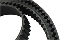 S type circular tooth profile economy series timing belt is made of rubber, featuring deviation prevention and wear resistance