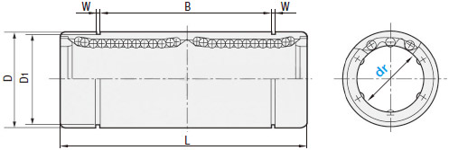 Linear bearing Economic type linear bearing Linear bearing standard type Sliding bushing Linear motion bearing Sliding bearing Linear motion specification Sliding bearing with housing Sliding linear ball bushing LINEAR BUSHINGS STANDARD TYPE -SINGLE BUSHING LENGTH-