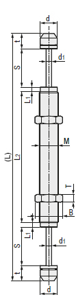 Shock Absorbers, Two-Way Type - Dimensional Drawing 2
