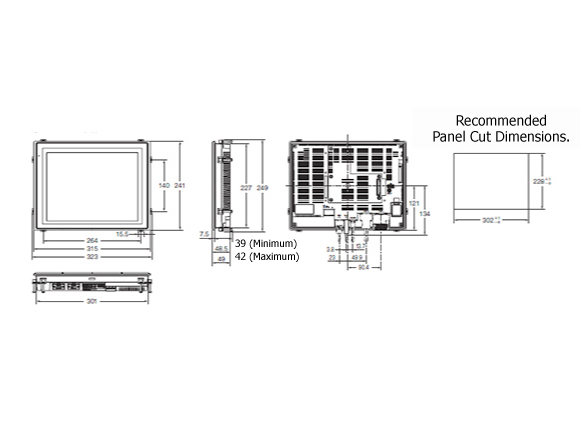 Model Number: NS12/10 main unit dimensional drawing