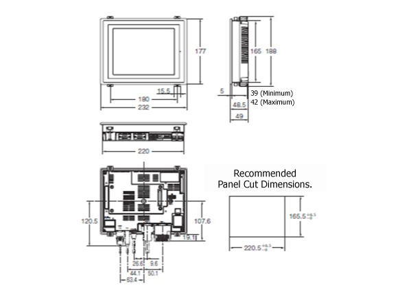 Model Number: NS8 main unit dimensional drawing