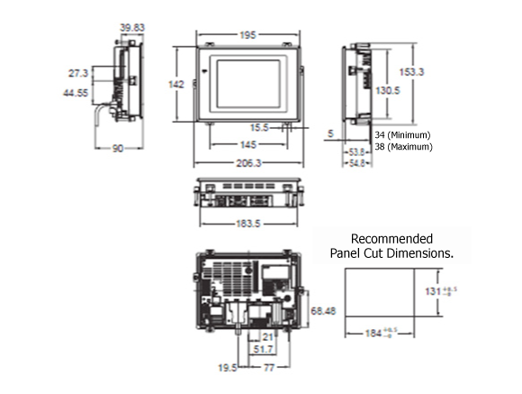 Model Number: NS5 main unit dimensional drawing