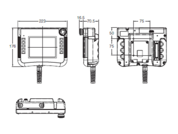Model Number: NSH5 hand-held main unit dimensional drawing