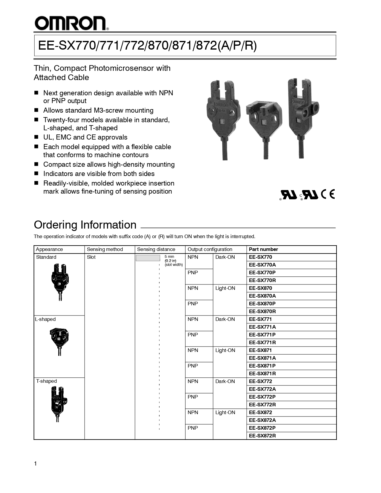 EE-SX770 Series Catalog Page