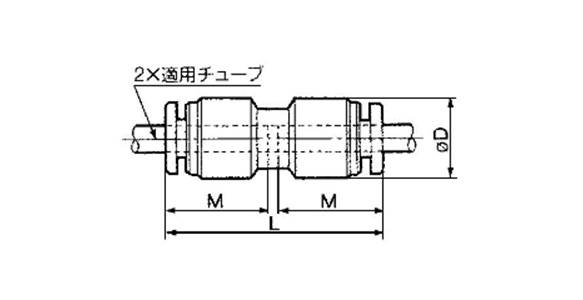 Straight Union KRH-W2 dimensional outline drawing