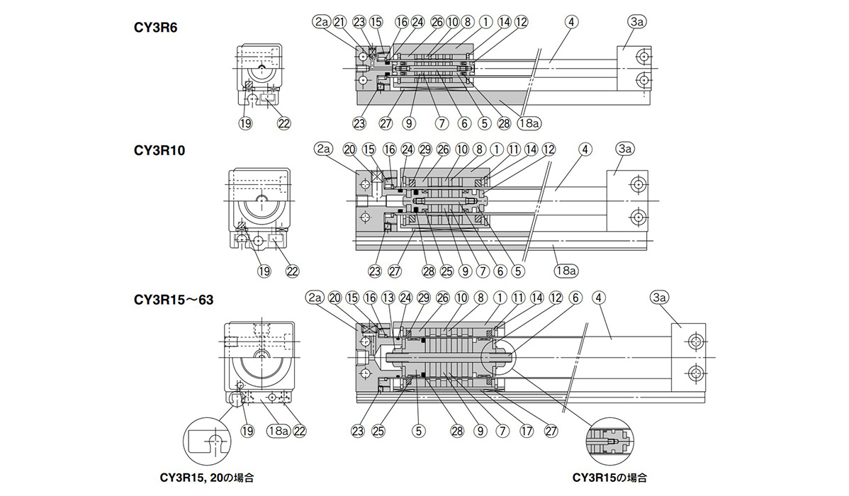 Cy R A L Magnetically Coupled Rodless Cylinder Direct Mount