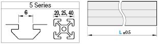 อลูมิเนียมเฟรม 5 ซีรีย์ / ความกว้าง ร่อง 6/40 × 40 × 20mm: รูปภาพที่เกี่ยวข้อง