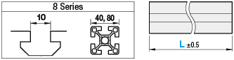 อลูมิเนียมเฟรม ซีรีส์ 8 / สล็อตกว้าง 10/ ขนาด 40 × 80 มม.: รูปภาพที่เกี่ยวข้อง