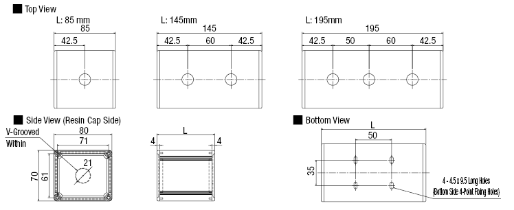 กล่อง สวิตช์ มาตรฐาน อะลูมิเนียม หน่วยเดี่ยว W80 × H70: ภาพที่เกี่ยวข้อง