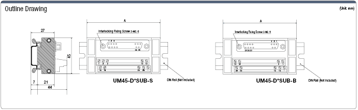 คอนเนคเตอร์ ซีรีส์ UM45 (D-sub):รูปภาพที่เกี่ยวข้อง