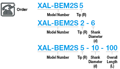 ดอกกัดเอ็นมิลหัวบอลคาร์ไบด์ซีรีส์ XAL, รุ่น 2 ร่อง / สั้น:รูปภาพที่เกี่ยวข้อง