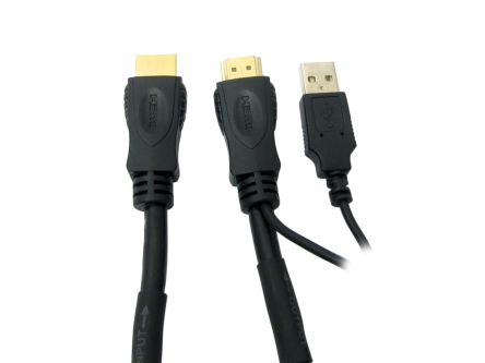 RS PRO 1080p สาย HDMI to เกลียวนอก เกลียวนอก , 15 ม
