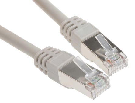 สายไฟ เครือข่ายอีเธอร์เน็ต (ethernet) RS PRO Cat6, RJ45 ถึง RJ45, แผง โล่กำบัง FTP, เปลือก LSZH สีเทา 20 ม.