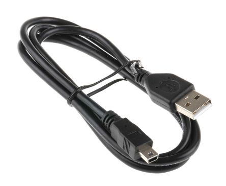RS PRO เกลียวนอก สาย USB A ถึง เกลียวนอก mini USB B , สายไฟ 2.0, 1 ม