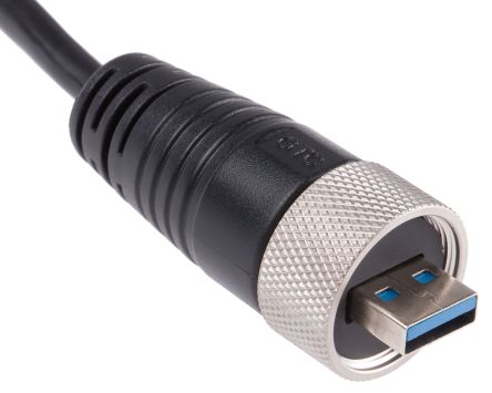RS PRO เกลียวนอก สาย USB A ถึง เกลียวนอก USB A (ติดตั้งได้) , สายไฟ 3.0, 2 ม