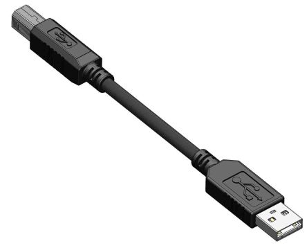 RS PRO เกลียวนอก สาย USB A ถึง USB B เกลียวนอก , สายไฟ 2.0, 2 ม., เปลือก สีดำ