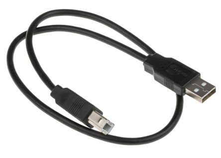 RS PRO เกลียวนอก สาย USB A ถึง USB B เกลียวนอก , สายไฟ 2.0, 500 มม