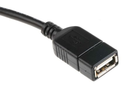 RS PRO เกลียวนอก สาย USB B ถึง USB A ตัวเมีย , สายไฟ 2.0, 150 มม