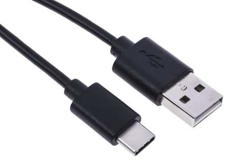 RS PRO เกลียวนอก สาย USB C ถึง เกลียวนอก USB A , สายไฟ 2.0, 1 ม