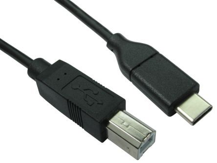 RS PRO เกลียวนอก สาย USB C ถึง USB B เกลียวนอก , สายไฟ 2.0, 2 ม