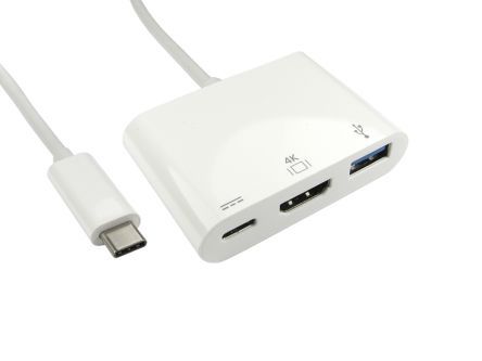 อแดปเตอร์/ตัวแปลง RS PRO USB C เป็น HDMI , USB 3.1 รองรับ 1 จอภาพ (192-4703)