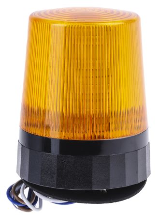 ไฟสัญญาณ LED กะพริบ RS PRO สีเหลืองอำพัน, 110 ถึง 230 V AC, แบบยึดด้วยสกรู, IP67