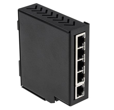 RS PRO Ethernet Switch, พอร์ต RJ45 5 ช่อง, ความเร็วในการรับส่งข้อมูล 10/100Mbit/s, รางปีกนก DIN rail, 5 พอร์ต