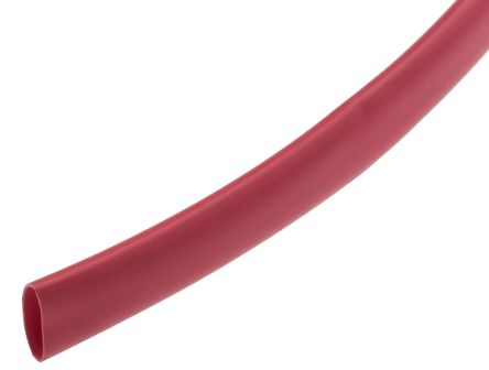 ท่อ การหดตัวด้วยความร้อน RS PRO สีแดง เส้นผ่านศูนย์กลางปลอก 4.8 มม. x ยาว 9 ม. อัตราส่วน 2:1