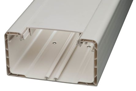เสมาเดินสายไฟ RS PRO สีขาว, กว้าง 130 มม. x ลึก 70 มม., ยาว 2 ม., พีวีซี