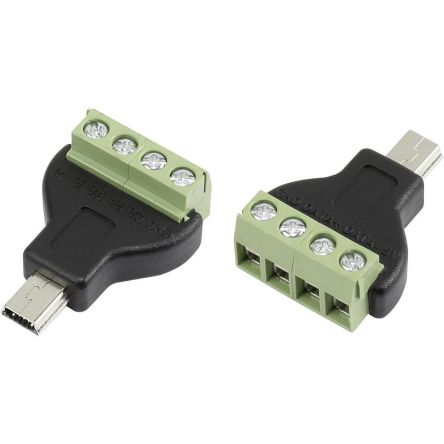 RS PRO, ตัวยึด สายไฟ , ขั้วต่อ mini B USB ชนิด คอนเนคเตอร์