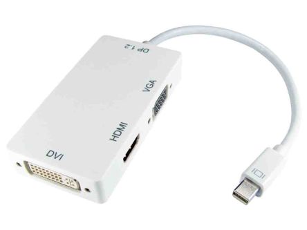 อแดปเตอร์/ตัวแปลง RS PRO HDMI, HDMI ตัวเมีย , DVI, VGA เป็น Mini DisplayPort เกลียวนอก