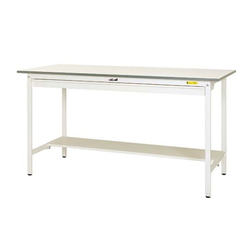 โต๊ะวางชิ้นงาน ทำงาน 150 Series มีลิ้นชัก ยึดอยู่กับที่ , H950 mm, มีแผ่นชั้นครึ่งหน้า , กระดาน series