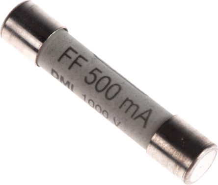 ฟิวส์ มัลติมิเตอร์ RS PRO , 500 mA, 1000 V, 6.3 x 32 มม., 6.3 มม.