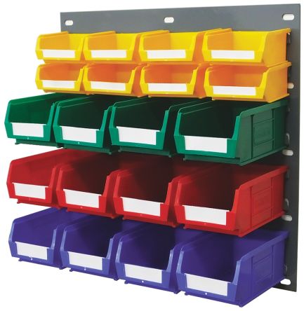 RS PRO PP ตู้เก็บของบานเกล็ด, 438 มม. x 457 มม., น้ำเงิน, เขียว, แดง, เหลือง