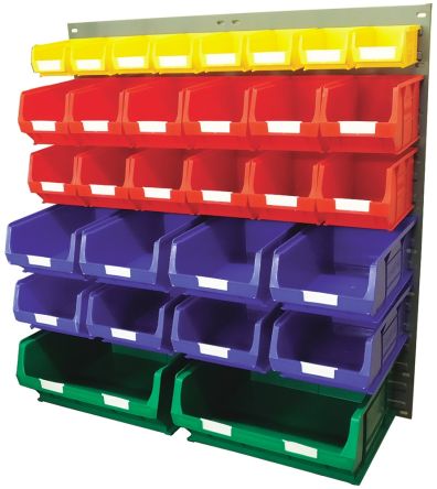 RS PRO PP ตู้เก็บของแบบบานเกล็ด, 946 มม. x 914 มม., น้ำเงิน, เขียว, แดง, เหลือง