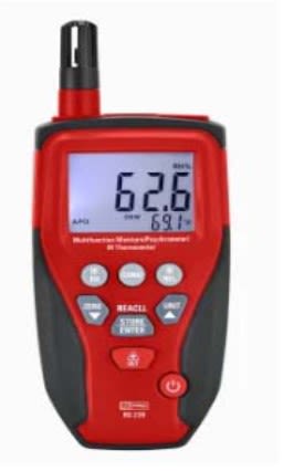 มิเตอร์วัดไฟ ความชื้น RS PRO DT-229/239 จอแสดงผลแบบดิจิตอล การวัดสูงสุด 200 (อุณหภูมิ IR)°C, 99.9 (ความชื้น)%, 99.9