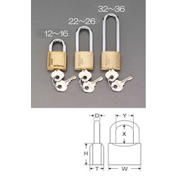 กุญแจและแม่กุญแจ, แม่กุญแจทรงกระบอกพร้อมแฮงเกอร์แบบยาว EA983SG-32