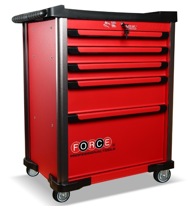 RED 5 DRAWER TROLLEY WITH TOOL 220 PCS.