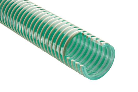 ท่อยืดหยุ่น PVC เสริมความแข็งแรง สีเขียว RS PRO, 30 ม., เส้นผ่านศูนย์กลางภายใน 40.3 มม., เส้นผ่านศูนย์กลางภายนอก 47.6 มม.