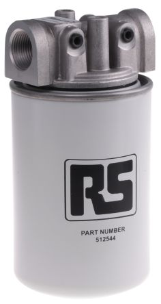 RS PRO 12 bar 3/4in ไฮดรอลิก spin-on ชุดกรอง can, สูงสุด 65 L/minute, ขนาด การเชื่อมต่อสายไฟ กรอง 10µm, BSP 3/4 เกลียว