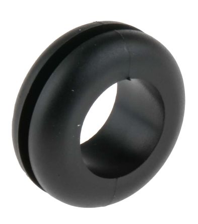 แหวนร้อยสาย สายไฟ RS PRO สีดำ พีวีซี 12.5 มม. สำหรับเส้นผ่านศูนย์กลาง สายไฟ สูงสุด 9.5 มม
